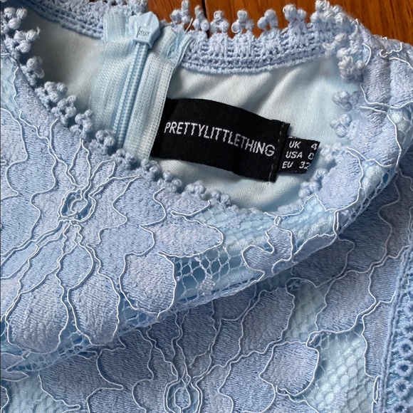 Elegant Light Blue Lace Dress - Picture 8 of 8